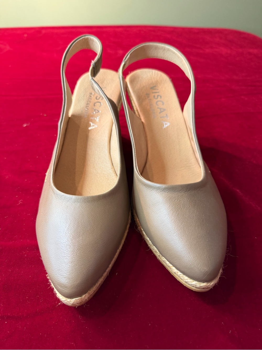 Viscata Taupe Slingback Espadrille Flats